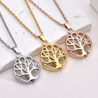 Elegant Stainless Steel Tree of Life Cremation Urn Necklace - Memorial Jewelry Pendant for Ashes Keepsake