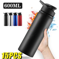 1-15PCS Portable Stainless Steel Bicycle Water Bottle Straight Drinking Outdoors Sports Travel Kettle Metal Water Bottle