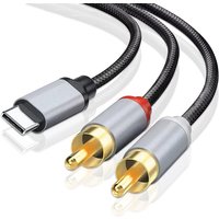 2m 3m 5m Long USB Type C to 2RCA Audio Cable Y Splitter Cord for TV Speaker Amplifier Xiaomi Laptop USB C to 2RCA Male Converter