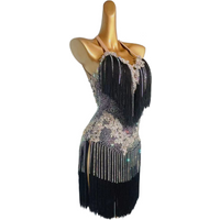 Latin Dance Professional Dress High-end Custom Flower Diamond Tassel Cha Cha Tango Women's Standard Stage Professional Clothing