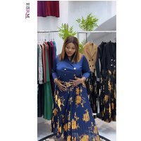 EGRM Miyake Folds A-line Skirt Spring 2025 New Women's Long-sleeved Pleated Dress Suit Collar Elegant Dresses Versatile 6R5981