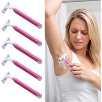 6/12Pcs Women's Disposable Razors Three Blade Shaving Razor Pink Stainless Steel Women's Disposable Bikini Razors for Men Women