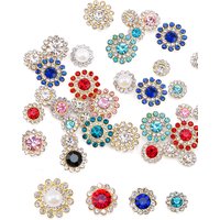 100pcs Sunflower Claw Rhinestones Sparkling Crystal Glass Beads Button Edging Rhinestones Sewn Clothes And Shoe Bags Accessory