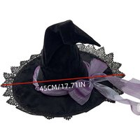 Halloween Witch Wizard Hat Cosplay Party Wide Brim Pointed Hat Carnival Stage Performance Costume Photo Props