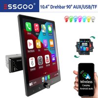ESSGOO 10 Inch Rotatable 90° IPS Touchscreen Single 1 DIN Car Stereo Wireless Apple Carplay Android Auto USB AUX TF FM Bluetooth image 4