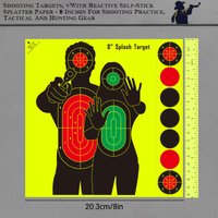10Pcs 8in Target Stickers for Rescue Operations, Adhesive Shooting Practice Target Paper, Splatter Self-Adhesive Target Stickers, Shooting Aim Training Supplies Stickers, Fluorescent Color Label