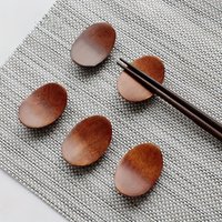 5pcs Nanmu Handmade Wooden Chopsticks Holder Creative And Retro - Perfect For Tableware And Kitchen Accessories