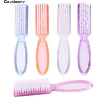 10Pcs Cleaning Nail Brush Multifunctional Brushes Clear Plastic Handle Grip Remover Scrubbing Pedicure For Manicure Tools