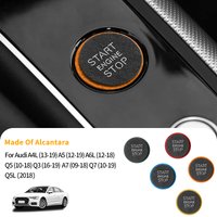 For Audi A4L A5 A6L Q5 Q3 A7 Q7 Engine Start Button Frame Cover Trim Sticker Decorative Car Interior Accessory Made of Alcantara