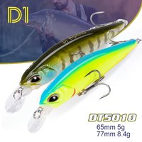 D1 2pcs Combination Minnow Fishing Lures 65mm/5g 77mm/8.4g Sinking&Suspending Artificial Bait For Pike Bass Tackle DT5010