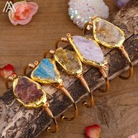 Exqusite Women Citrines Beads Cuff Bangles Luxury Gems Stone Wristband Bracelet Best Friend Fashion Party Birthday Jewelry Gift