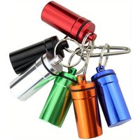 Waterproof Aluminum Alloy Medicine Box,Secure Storage for Medication, Travel Pill Organizer,Outdoor Medicine Bottle Key Ring