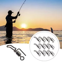 20PCS Fishing Cascade Swivels 18mm Stainless Steel Connector For Sea Fishing Rigs Sea Fishing Clip Down Carrying Part Accessorie
