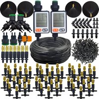 Oasis 5M-30M Garden Irrigation Outdoor Misting Cooling System Watering 1/4'' Brass Atomizer Nozzles 4/7mm Hose Patio Greenhouse