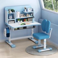 Adjustable desk Shelvable table Chair combination table Student home desk set Children's study table Bookshelf