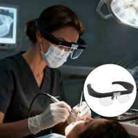 Head-mounted Magnifying Glasses With 2 LED Light USB Rechargeable Magnifier For Reading Watchmaker Repair 1.5X 2.5X 3.5X 5.0X