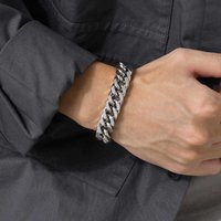 Men's Chunky 8/10/12/15MM Stainless Steel Cuban Chain Bracelets, Never Fade Silver Color Metal Hip Hop Male Wristband pulseira