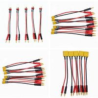 15CM XT30 XT60 XT90 T Plug Charge Lead to 4.0mm Banana Plugs Charge Cable Silicone Wire 16/14AWG For Lipo Battery