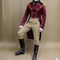 Mr Darcy Cosplay Costume Wind Red Regency Men Outfit Victorian Vintage Jane Austen British Gentleman Regency Tailcoat Pants Suit