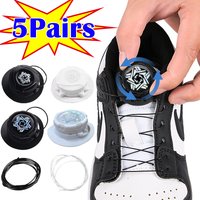 5Pair Metal Wire Swivel Automatic Buckle Rope Sneaker ShoeLaces for Kids Adult No Tie Shoe Laces Quick Lock Shoestrings Sneakers