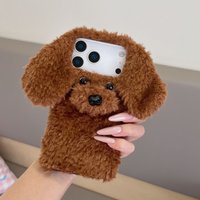For iphone 17 pro max case 15/14/16Plus 13/12 Pro max 15 Pro XS Max phone case 3D Teddy dog plush autumn and winter cute Case