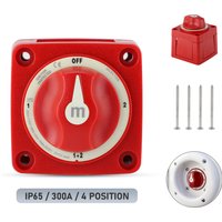 3 4 Position Battery Mass Switch Dual Circuit Cut M-Series Marine Boat 32V 300A Heavy Duty Isolator Disconnect Rotary Switch
