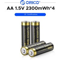 ORICO AA 1.5V Lithium Rechargeable Battery 2300mWh High Capacity 1500+ Cycles AA Lithium-ion Batteries for Remote Control Mouse