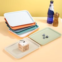 【Rectangular Pallet Nordic Plastic Food Serving Tray Multiple Colors Storage Tray Household Kitchen Fruit Dessert Tray】