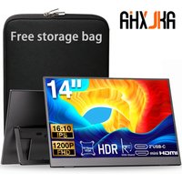 AHXJKA 14"Portable Touch Monitors 1200P 16:10 Computer Phone Expand Gaming Mobile Display For XBox TV PS4/5 Switch Loptop PC