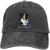 Summer Cap Sun Visor Just Throw It Funny Border Collie Dog Hip Hop Caps Collie Dog Cowboy Hat Peaked Hats