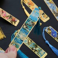 1-6-12 Pcs Creative Metal Book Mark Vintage Oil Painting Bookmark Office School Supplies Funny Gift Stationery Items