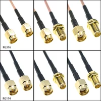 SMA Male Female To SMA Male Female Connector Plug RPSMA Nut Bulkhead Extension RF Coaxial Coax Jumper Pigtail RG316 RG174 Cable
