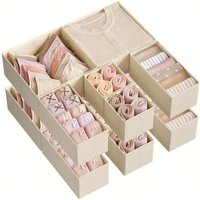 6pcs Underwear Drawers Organizers Set Foldable Storage Box for Bra Socks Clothes Storage Wardrobe Organizer Space-saving Boxes