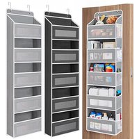1 Piece 5-Layer Non-Woven Door Organizer Rack Large Capacity Hanging Storage Bag for Bathroom Bedroom Door Storage Solution