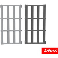 24pcs 92589 1x4x6 Prison Bar Window - MOC Building Blocks Parts Compatible with Major Brands for Jail Castle Building