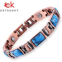 Magnetic Bracelets for Women copper Bracelets Turquoise Magnetic Therapy Bracelets Jewelry Gift with Adjustable size tool