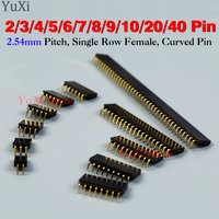 10Pcs Single Row Pin Female Header Socket Pitch 2.54mm 2/3/4/6/10/12/16/20/40Pin 90 Degree Connector For Arduino