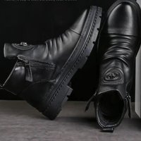 2025 New British Style Men's Short Boots Chelsea Boots for Men Business Men Dress Shoes Casual High-top Boot Men Platform Boots