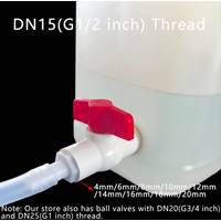 1Pc Water Tank Valve Drain Switch Hose Connector Flow Regulation G1/2 inch DN15 Thread Plastic Garden Irrigation Poultry Farming