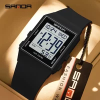SANDA 6363 Women's Casual Digital Watches LED Lighting Stopwatch Alarm Clock Time Display 3ATM Waterproof Lady Elegant Watches