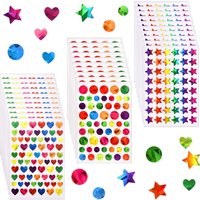 Sparkly Holographic Round Dot Heart Star Student Rewards Stickers Glitter Foil Behavior Reward Chart Scrapbook Decoration Decals