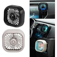 Mini Car Air Outlet Fan With Gradient Ambient Lighting Clip Design USB Plug & Play Quiet Powerful Airflow Car Cooling Supplies