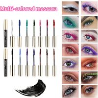 14 Color Color Mascara Thick Curl Waterproof Non-smudding Stage Makeup Natural Lasting Purple White Red