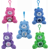 Care Bears 12cm Sitting Plush Keychain Macaron Series Cute Bag Pendant Kawaii Stuffed Toy Car Charm Ideal Valentine Couple Gift