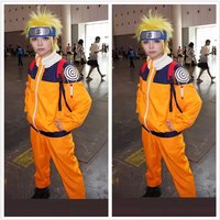 Uzumaki Cosplay Costume Orange Clothes with Headband & Kunai Pouch Pre-Shippuden Genin Ninja Outfit Blonde Wig Unisex Adult Hall image 4