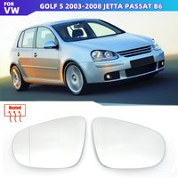 For VW Golf 5 MK5 Jetta Passat B6 2006-2009 Left Right Door Side Heated Wing Mirror Glass LH RH Outside Lens Clear With Plate