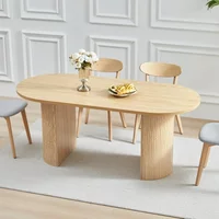 Round Expandable Kitchen Table with Fluted Base, Modern Farmhouse,41 in-78 in Extendable Dining Room Table for 4-8