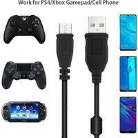 3M Power USB Data Cable for PS4 Xbox One PS Vita Game Handle Cord with Anti Interference Magnetic Ring Micro USB Charging Wire