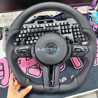 Geeignet für BMW-Lenkrad, schwarzes perforiertes Leder, sportlich, abgeflacht, F30 F31 F34 F35 F36 F20 F48 M3 F80 F25 X5F01 F10
