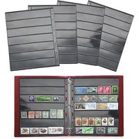 10Pcs 7 Grid Postage Stamp Album Pages Coin Collection Stamps Holder Sheet PVC Loose-leaf Inners Refill Page not including Cover
